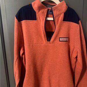Vineyard Vines Boys Zip Up Sweater in Red and Navy